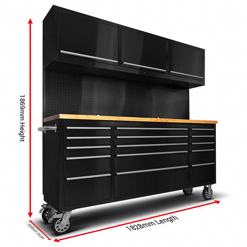Workshop Tools Bench - Tool Chest on Wheels 72 in