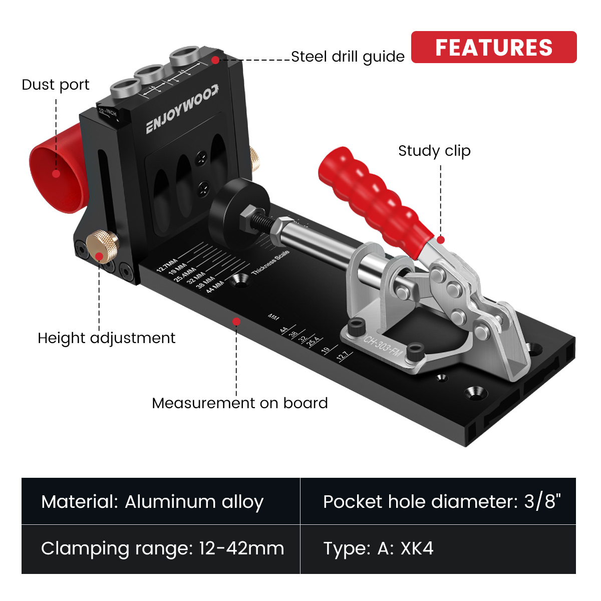 ENJOYWOOD XK4 Woodworking Incl - Pocket Hole Jig review and price