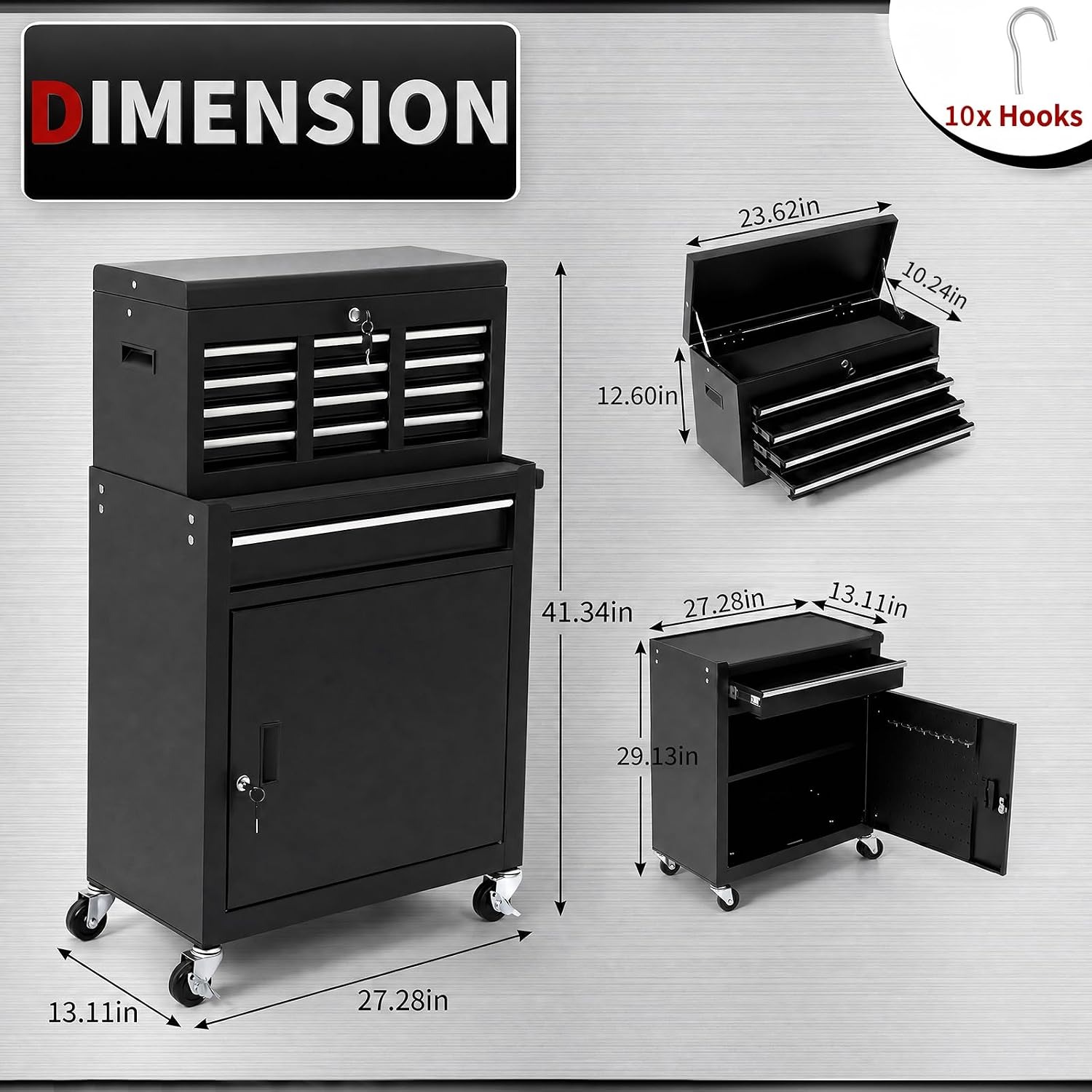 5 Drawer Rolling Tool Cabinet  - Workshop Tools Cabinet review and price