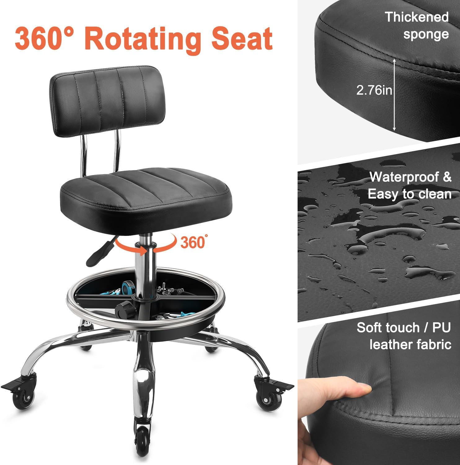 Garage Mechanic Stool With Bac - Mechanical Tools In Workshop review and price